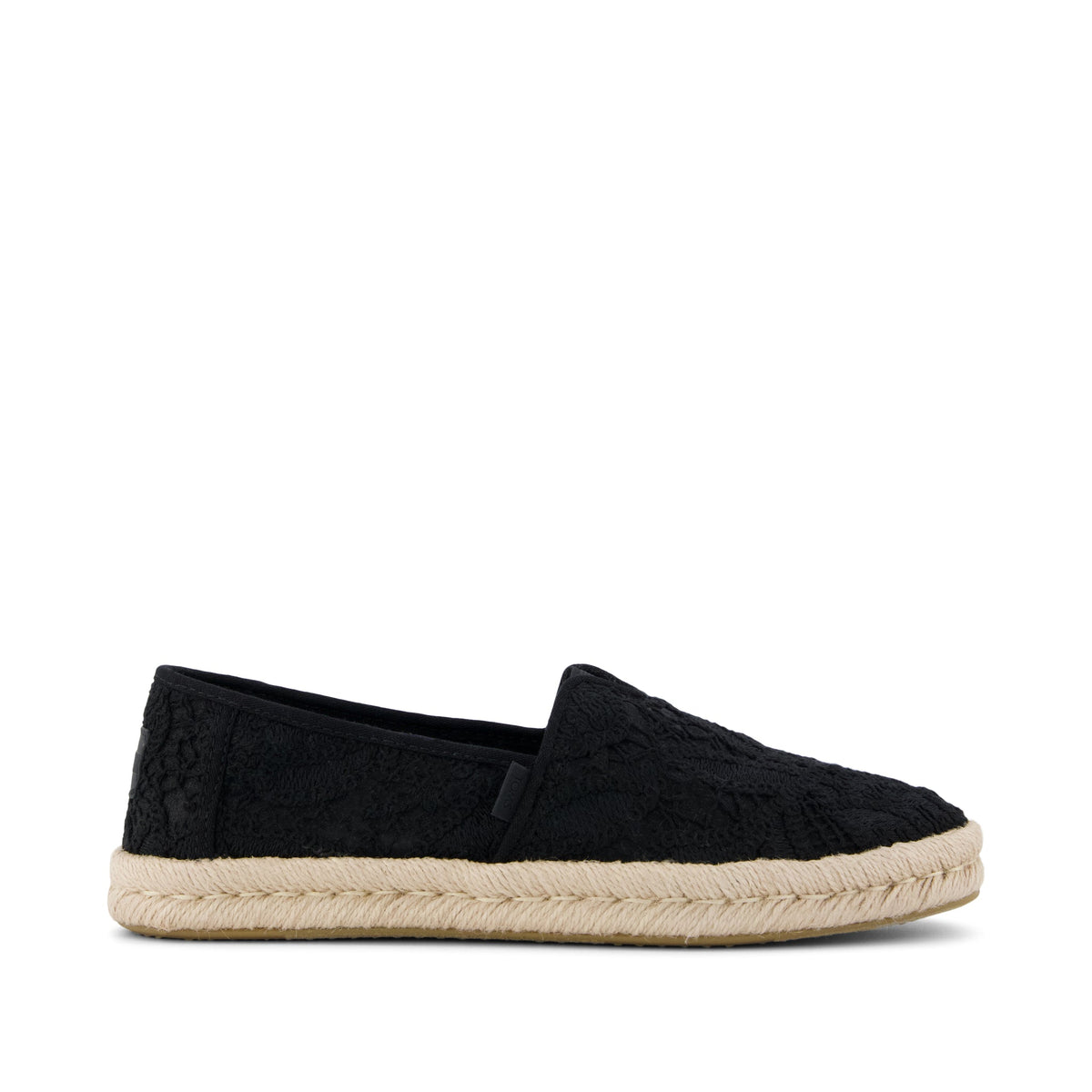 Womens Alpargata Rope 2.0 Espadrille Black Floral Crochet – TOMS.com