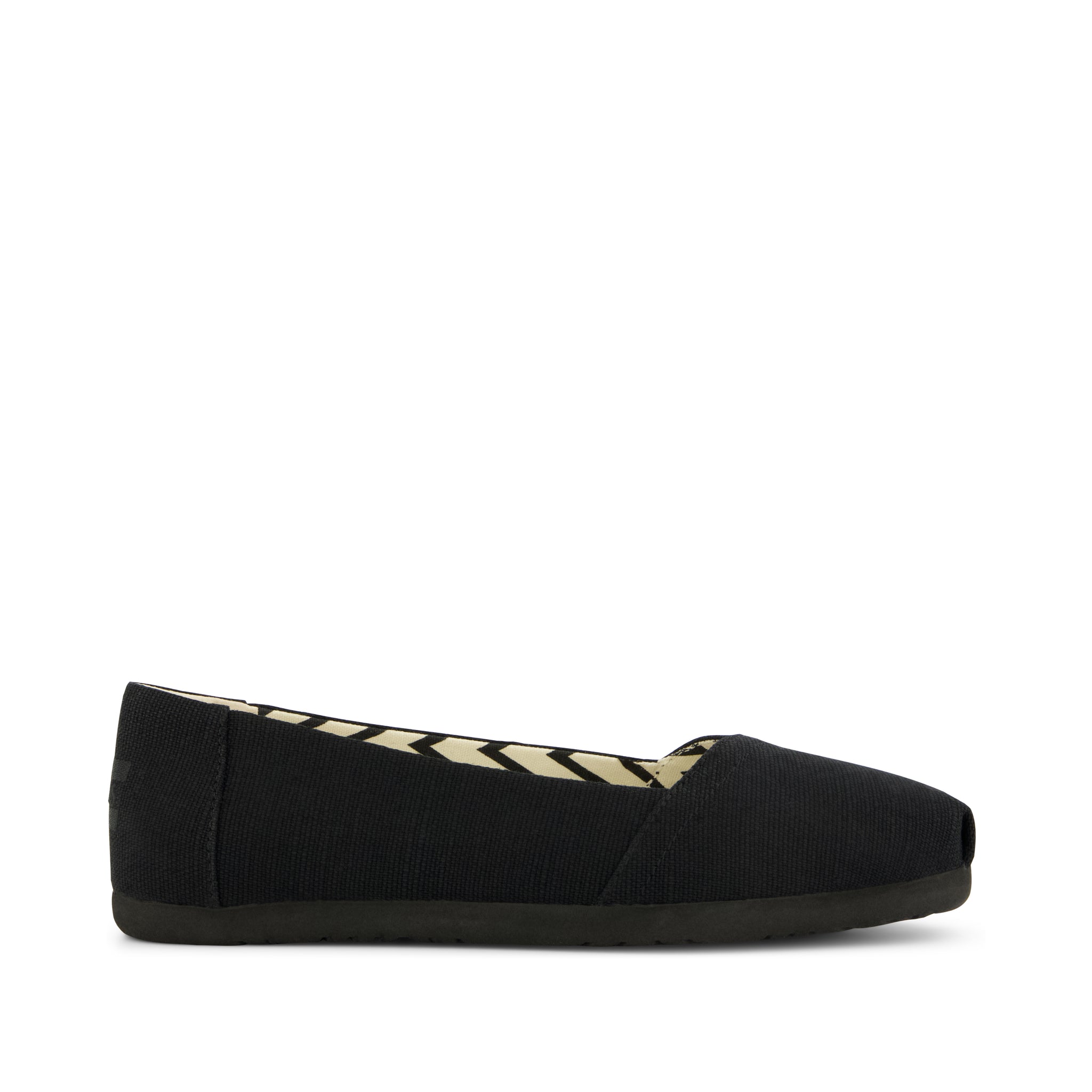 Alpargata Ballet Flat - All Black Heritage Canvas Side View