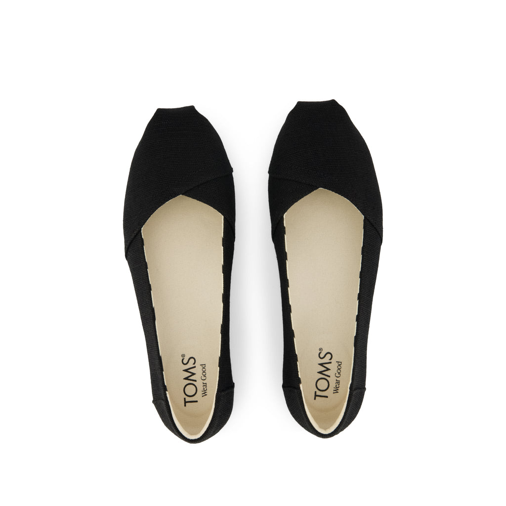 Alpargata Ballet Flat - All Black Heritage Canvas Top View