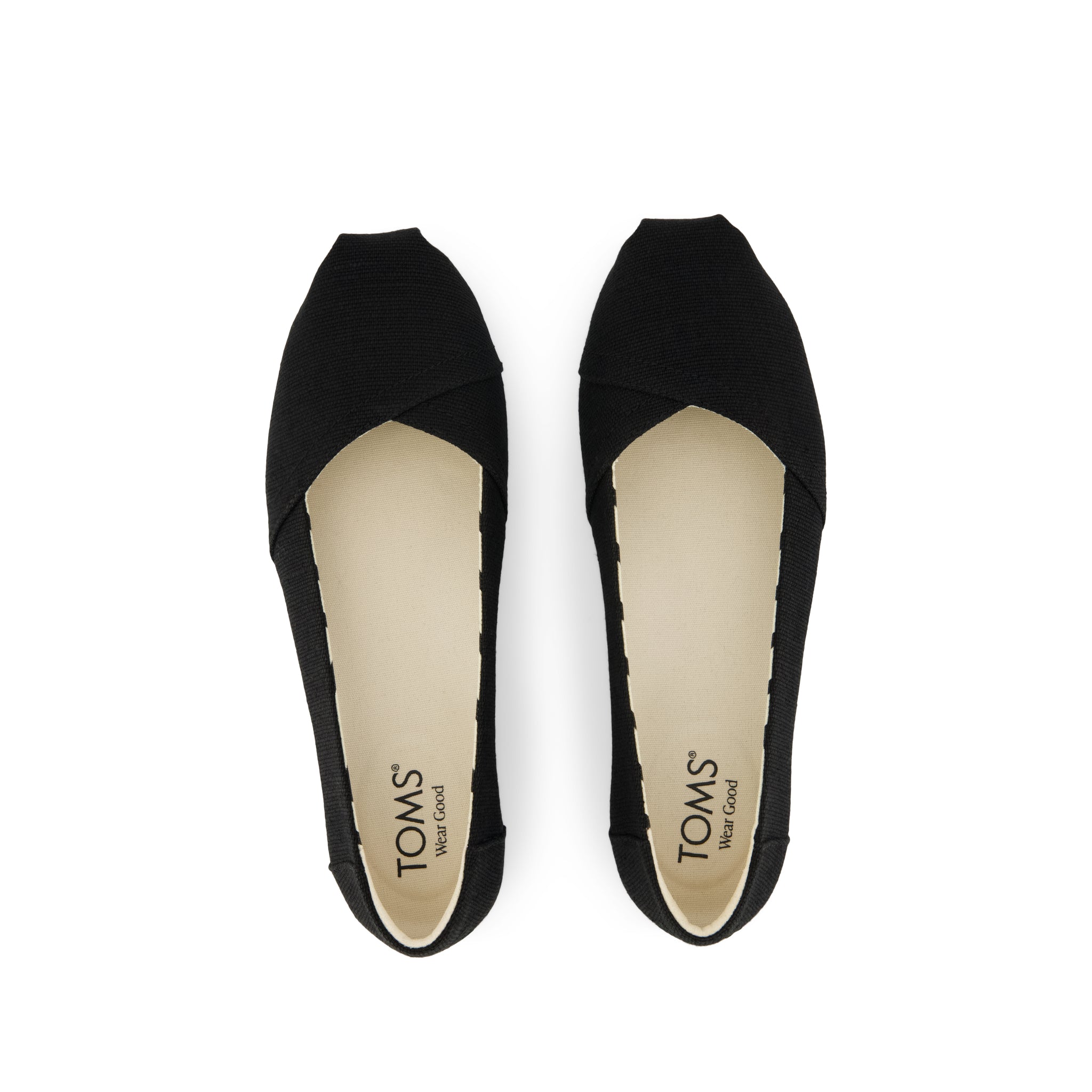 Alpargata Ballet Flat - All Black Heritage Canvas Top View