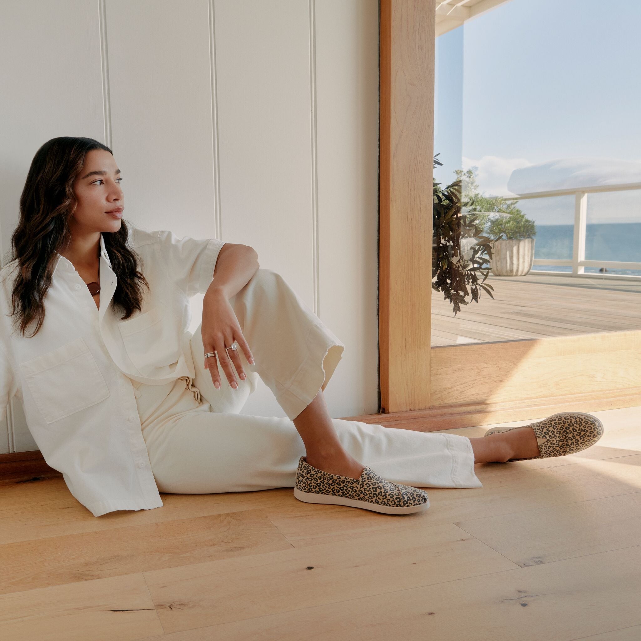 Hannah Bronfman in the leopard print Alpargata Plus