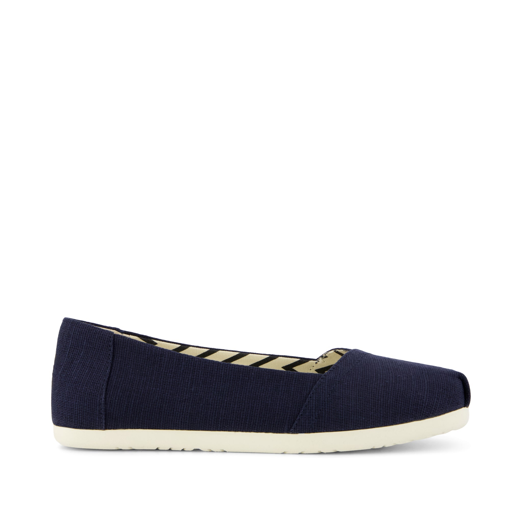 Alpargata Ballet Flat - Navy Heritage Canvas Side View