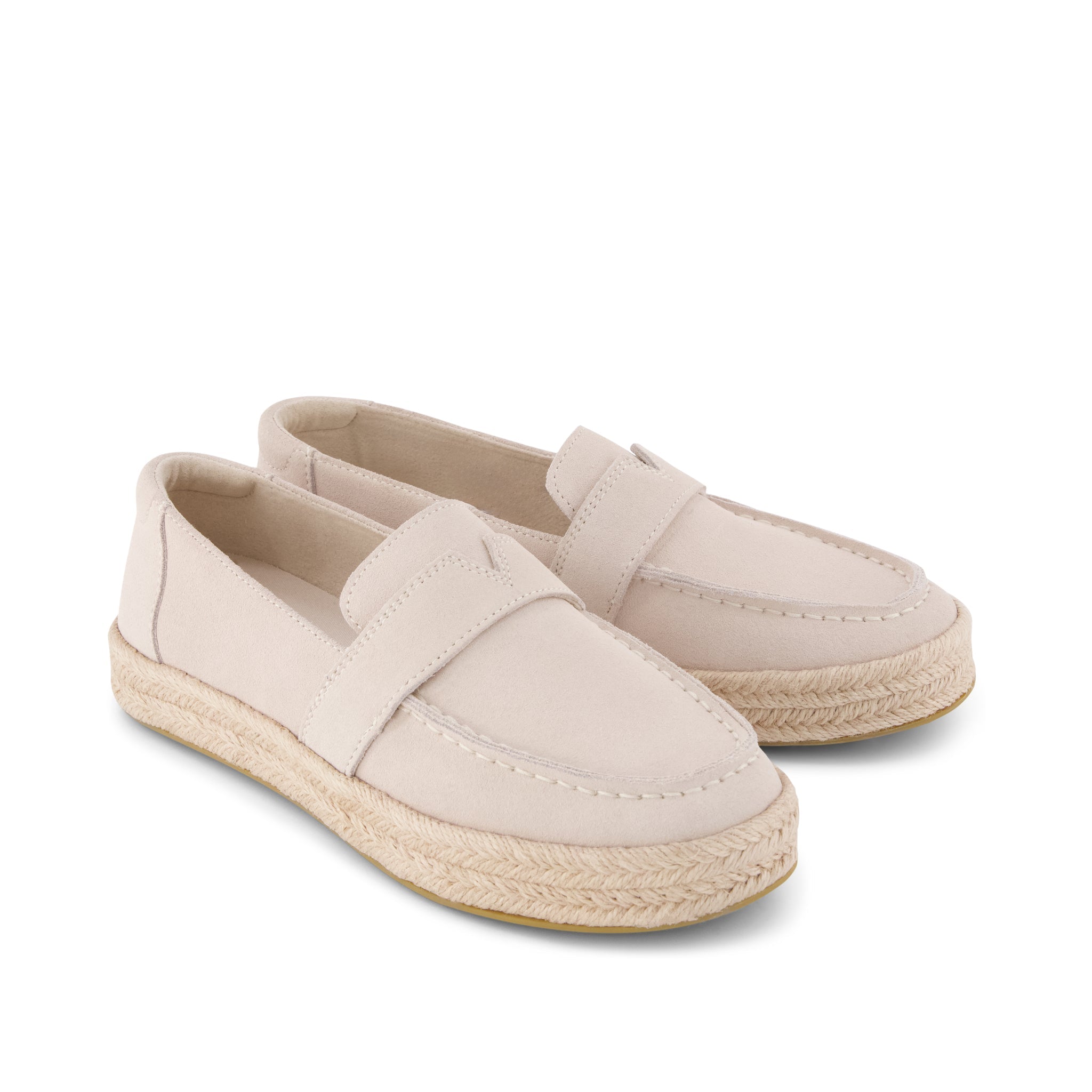 Blakely Loafer Espadrille - Taupe Suede Front View