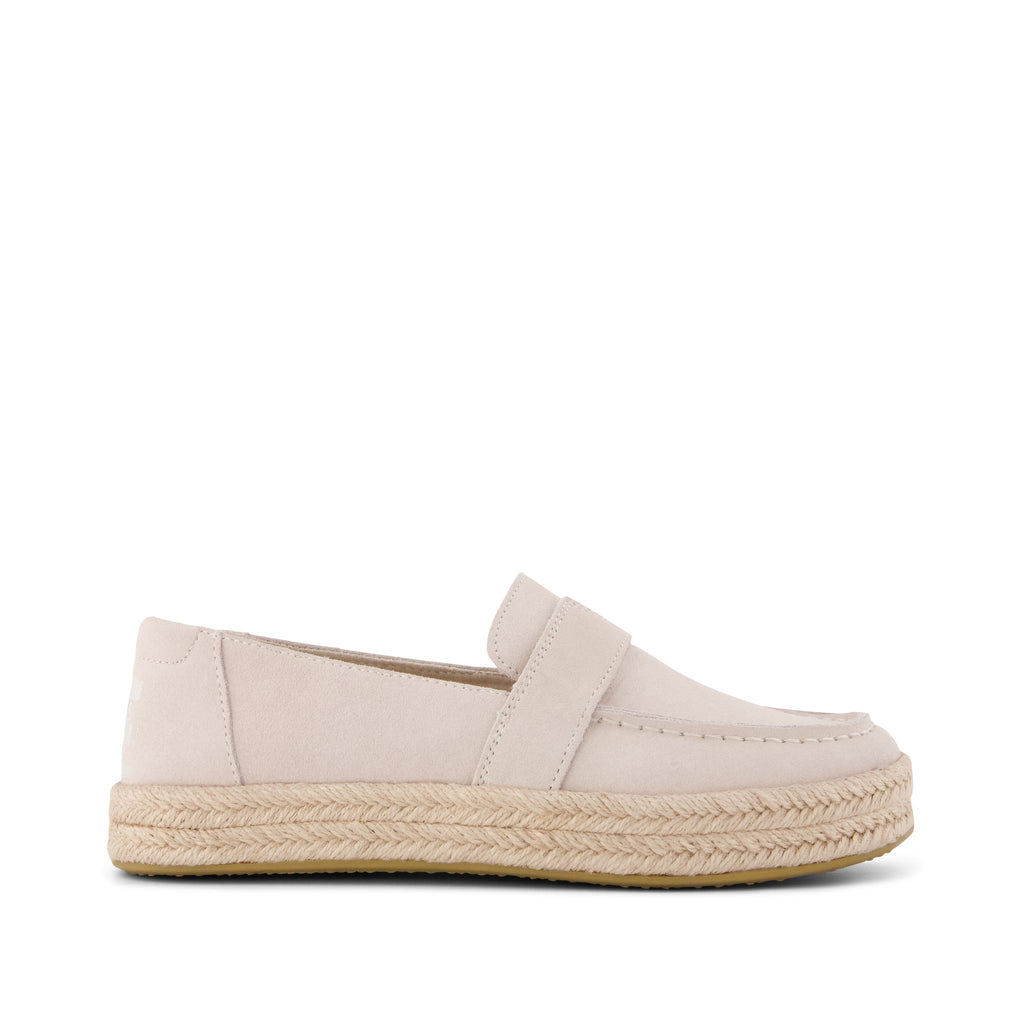 Blakely Loafer Espadrille - Taupe Suede Side View