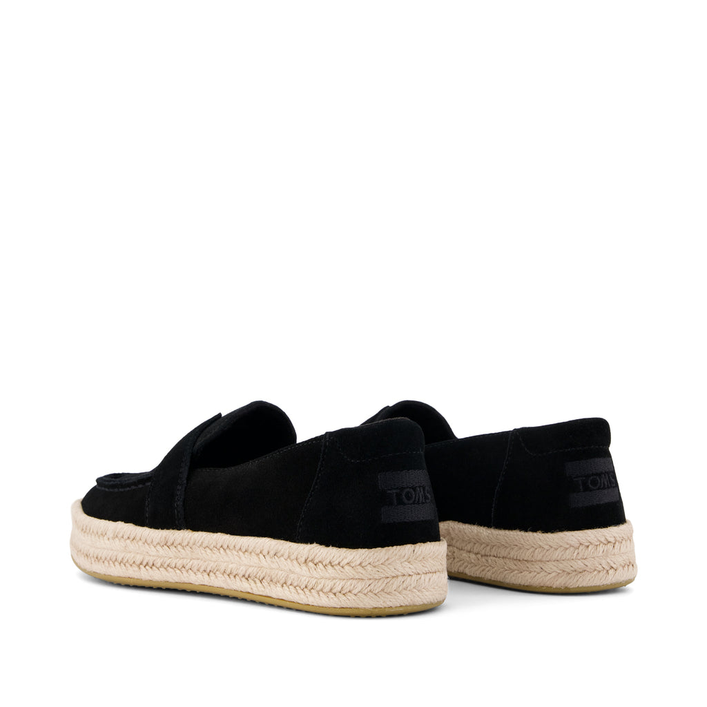 Blakely Loafer Espadrille - Black Suede Back View
