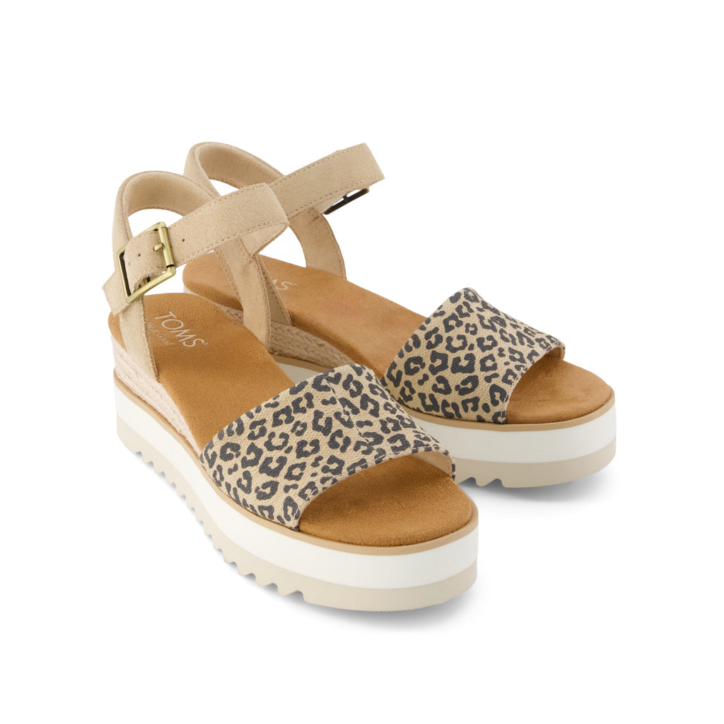 Diana Wedge Sandal - Natural Leopard Print (Spots) Front View