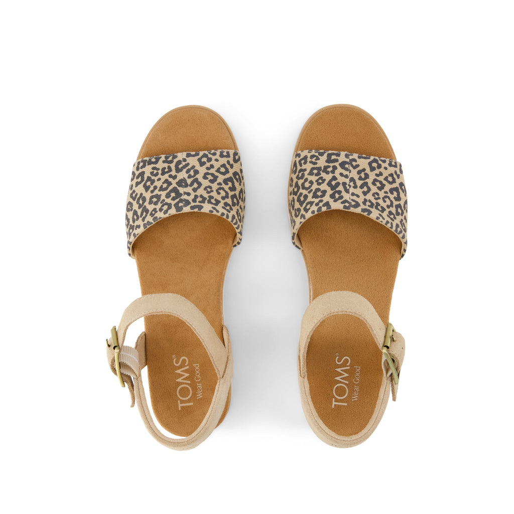 Diana Wedge Sandal - Natural Leopard Print (Spots) Top View