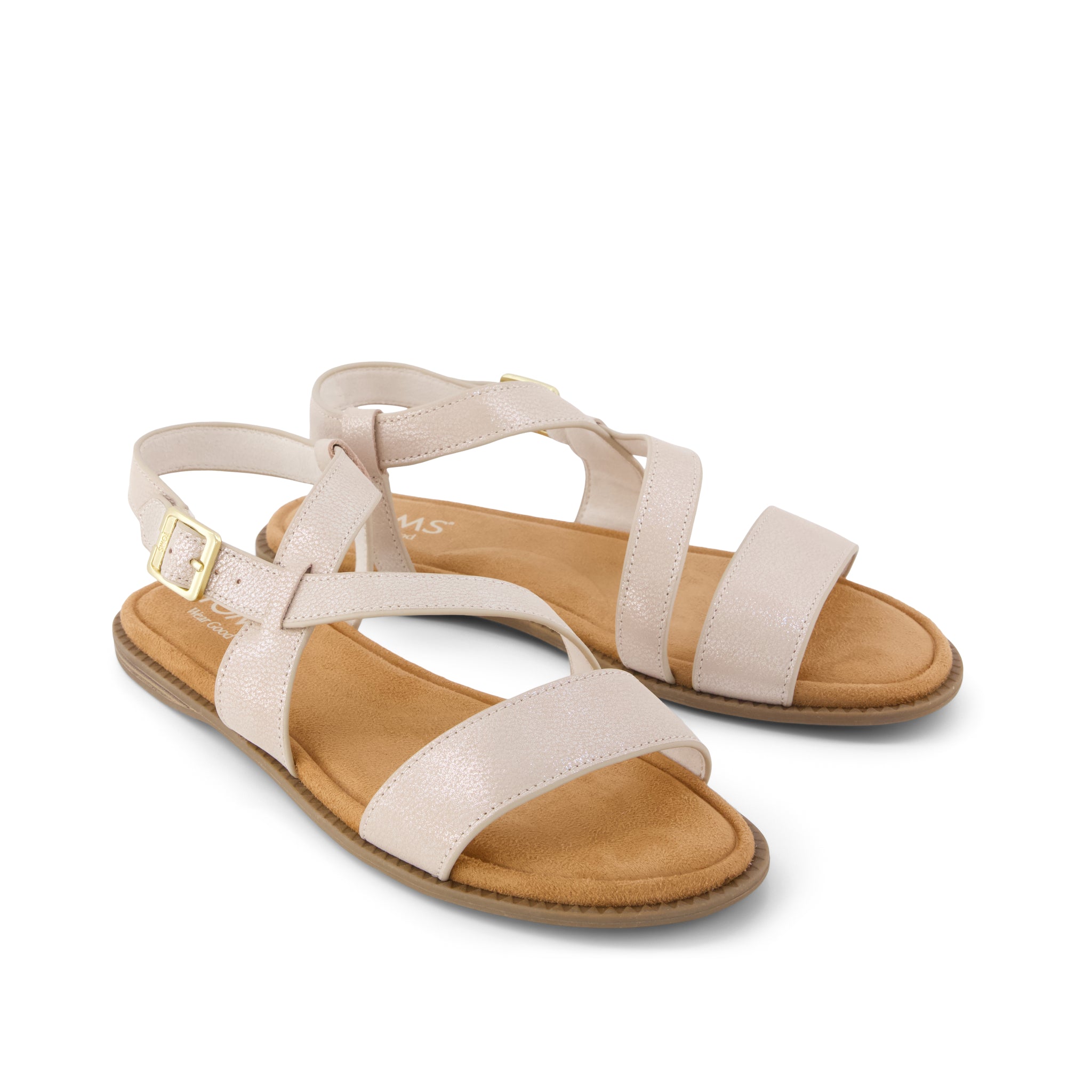 Womens Mar Strappy Sandal Champagne Shimmer Suede – TOMS.com