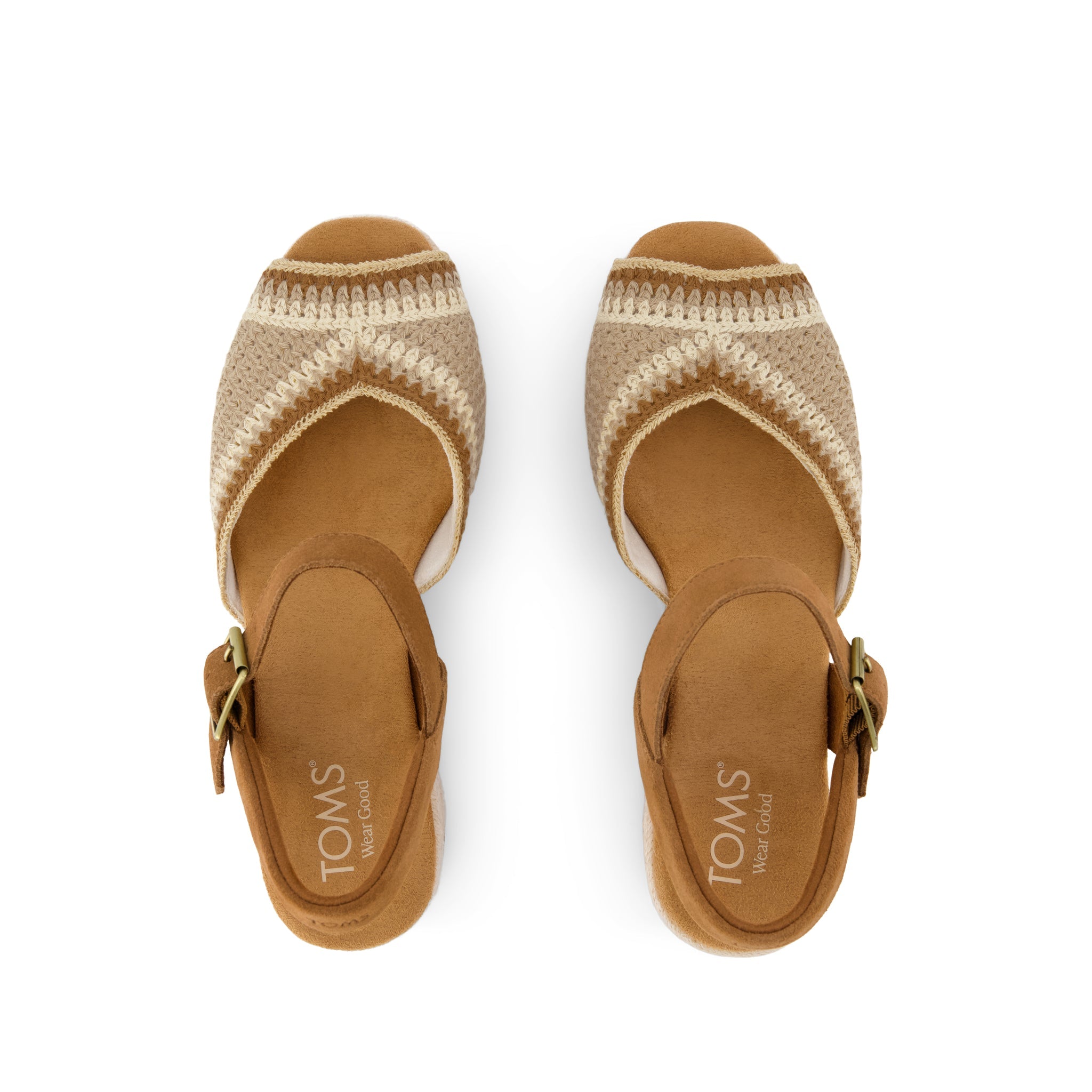 Womens Isla Peep Toe Heeled Sandal Almond Crochet – TOMS.com