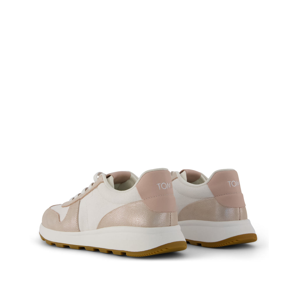 TRVL LITE Retro Runner Sneaker - Water Repellent Champagne Shimmer Back View