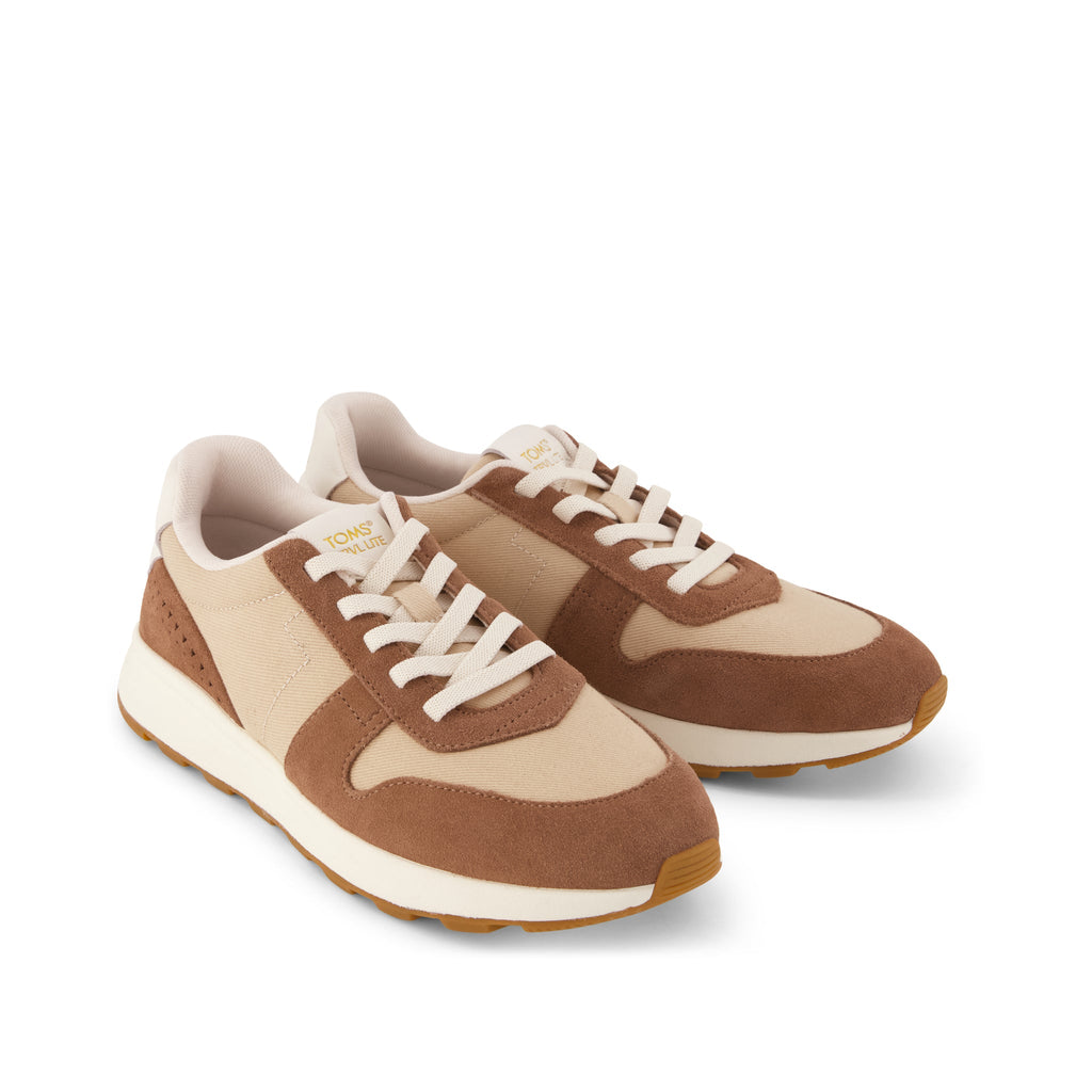 TRVL LITE Retro Runner Sneaker - Water Repellent Brown Sugar  Front View