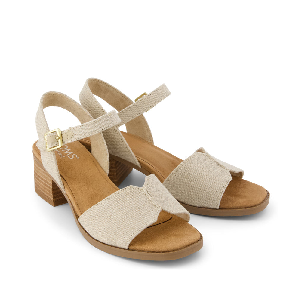 Eloise Sandal - Natural Woven Front View
