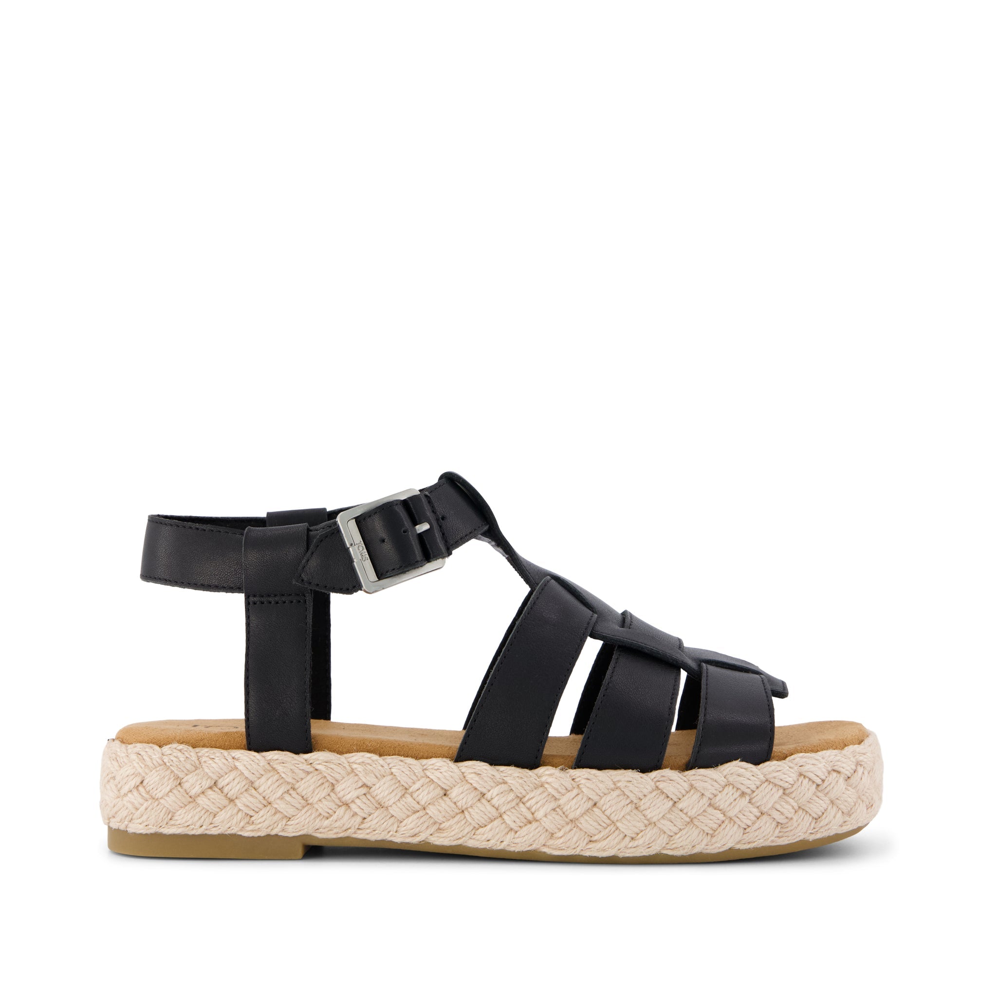 Womens Jac Fisherman Sandal Black Leather – TOMS.com