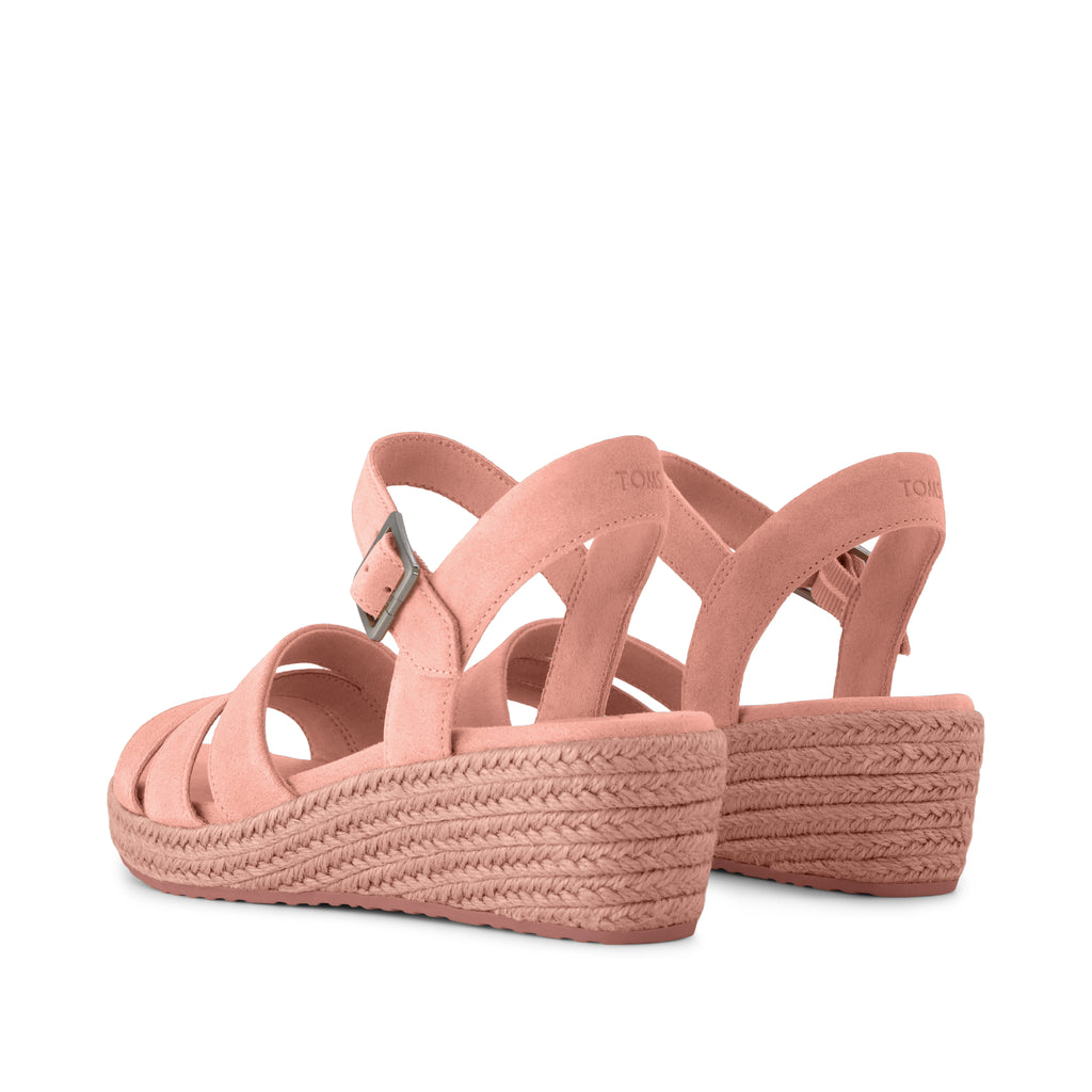 Julia Wedge Sandal - Bloom Suede Back View