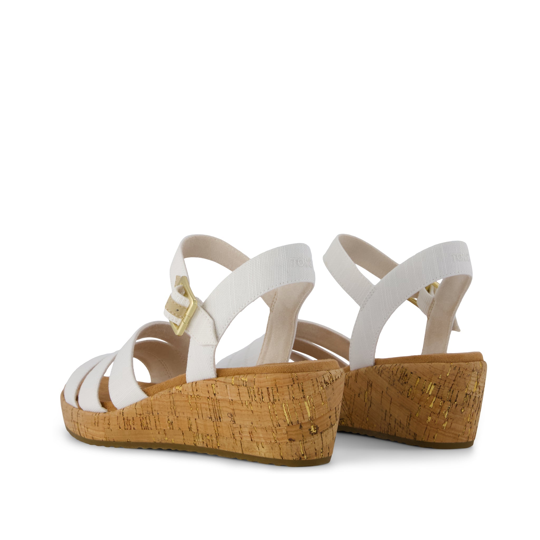Julia Wedge Sandal - Woven White Back View