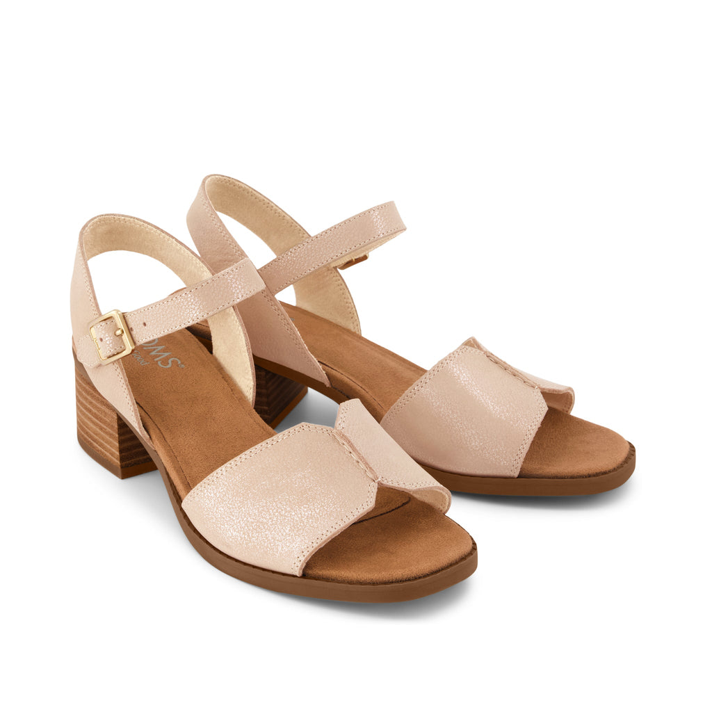 Eloise Sandal - Champagne Shimmer Suede Front View