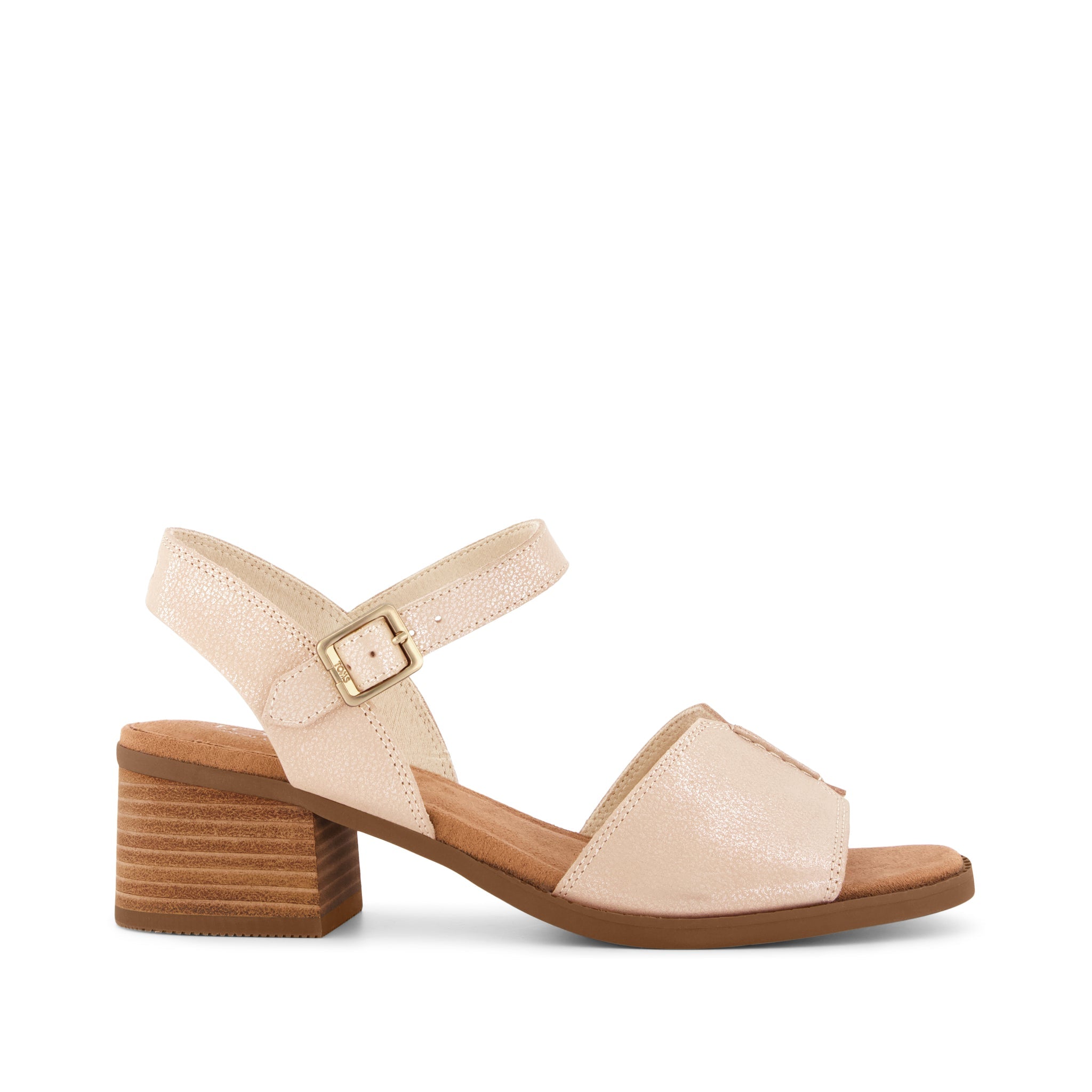 Eloise Sandal - Champagne Shimmer Suede Side View