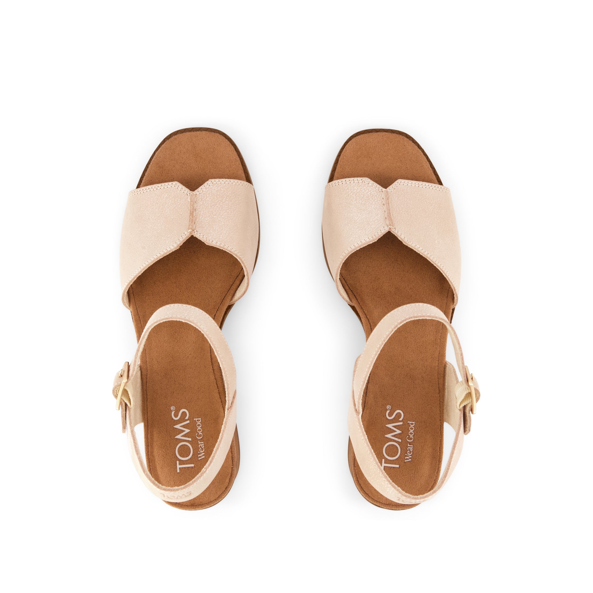 Eloise Sandal - Champagne Shimmer Suede Top View