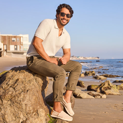 On model image of the mens natural Alp Fwd slip on 