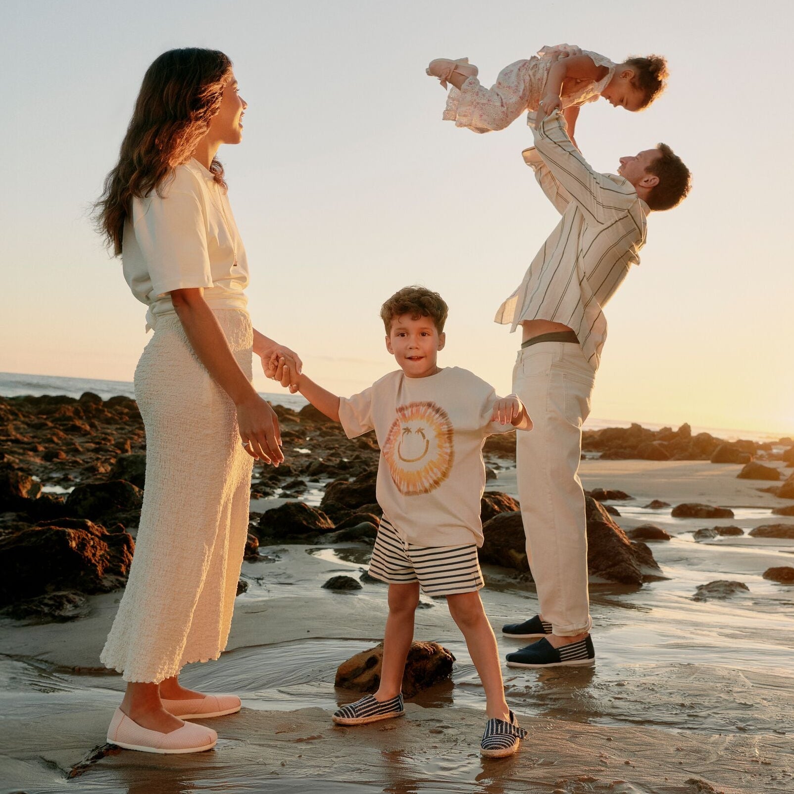 Hannah Bronfman and family featuring the Kids Youth navy stripe Alpargata Espadrille