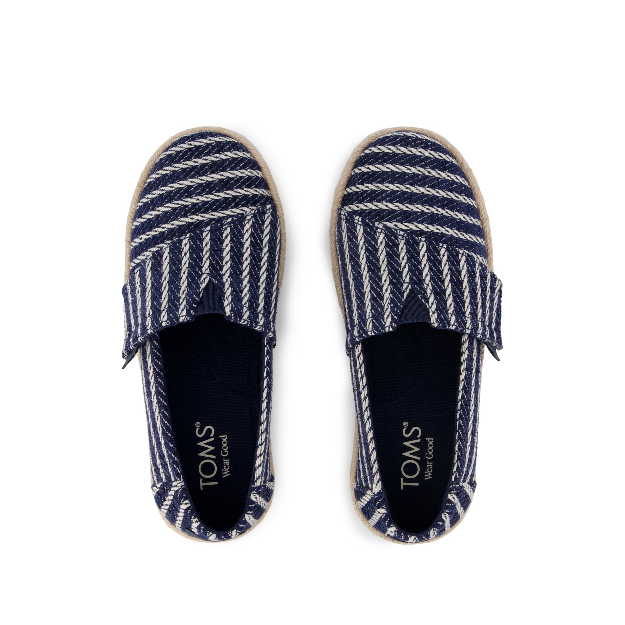 Alpargata Rope 2.0 Kids Espadrille - Navy Stripes Top View