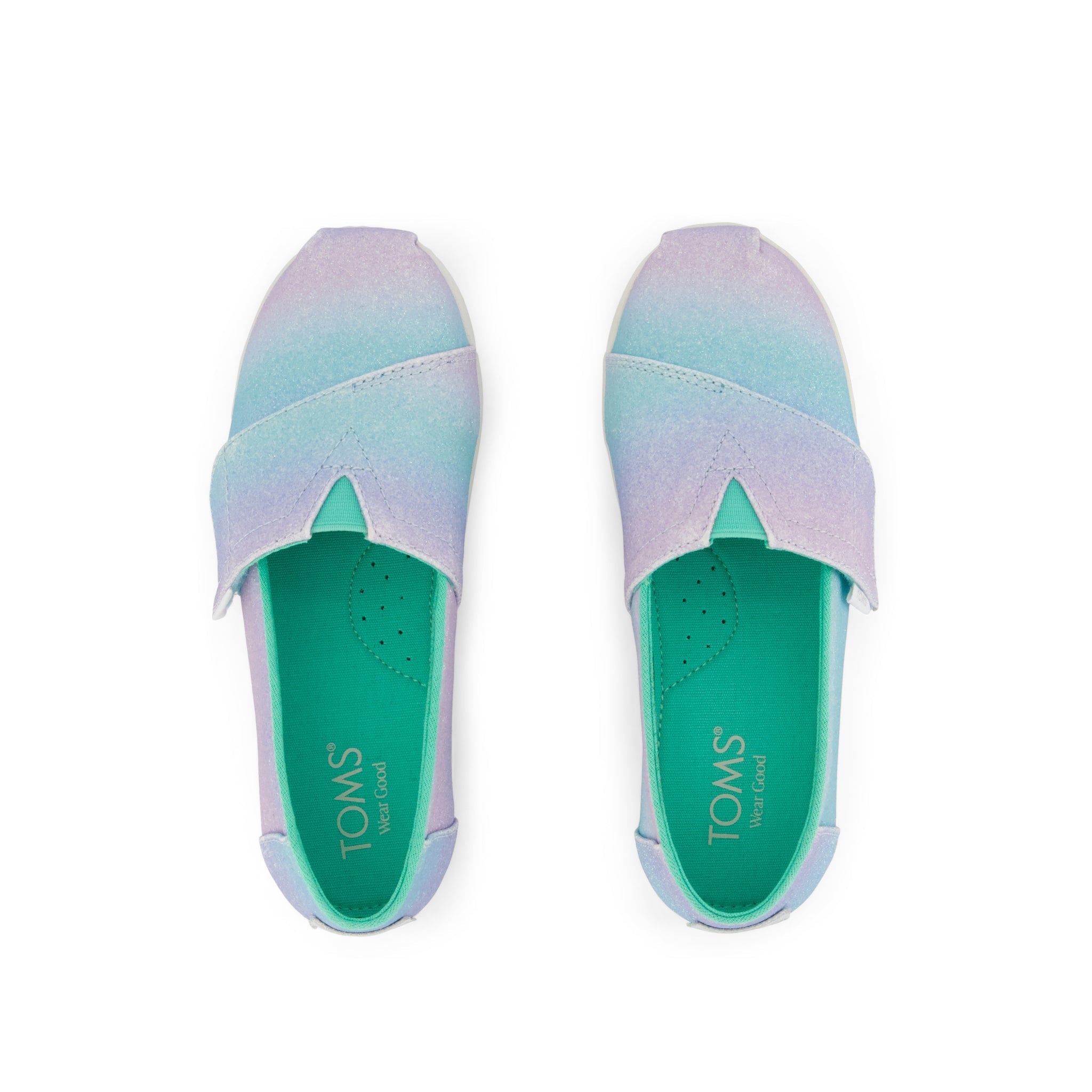 Alpargata Classic Kids Shoe - Ombre Glitter Top View