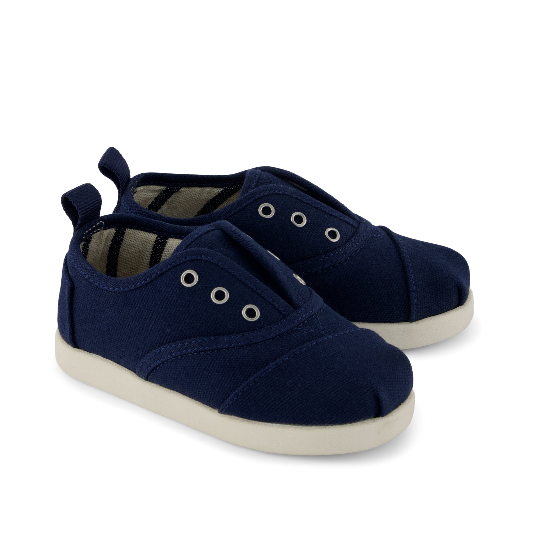 Cordones Plus Toddler Sneaker - Navy Canvas  Front View