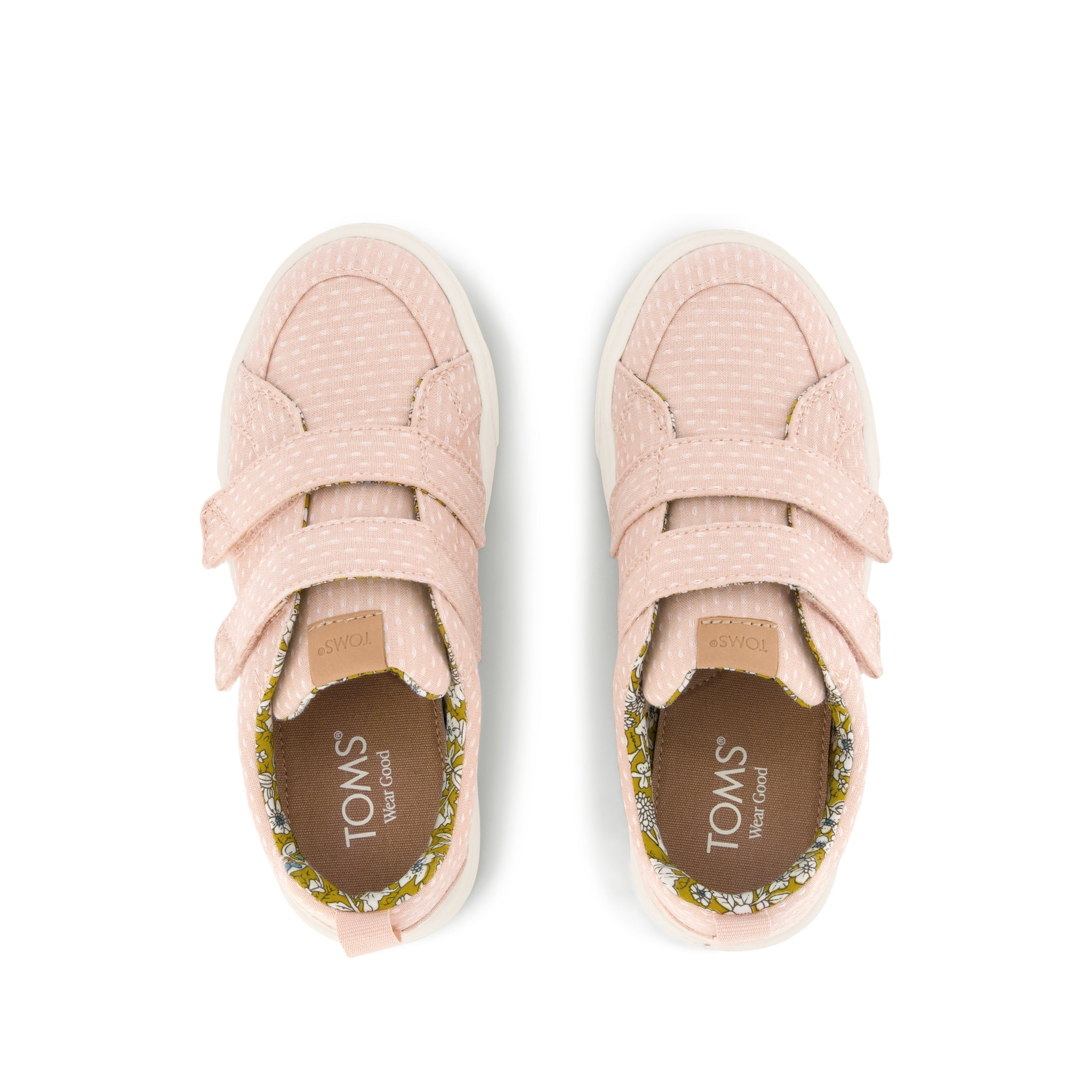 Cruz Double Strap Kids Sneaker - Bloom Chambray Dot Top View