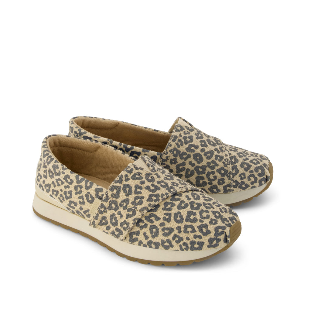 Resident Plus Kids Sneaker - Natural Leopard Print Front View