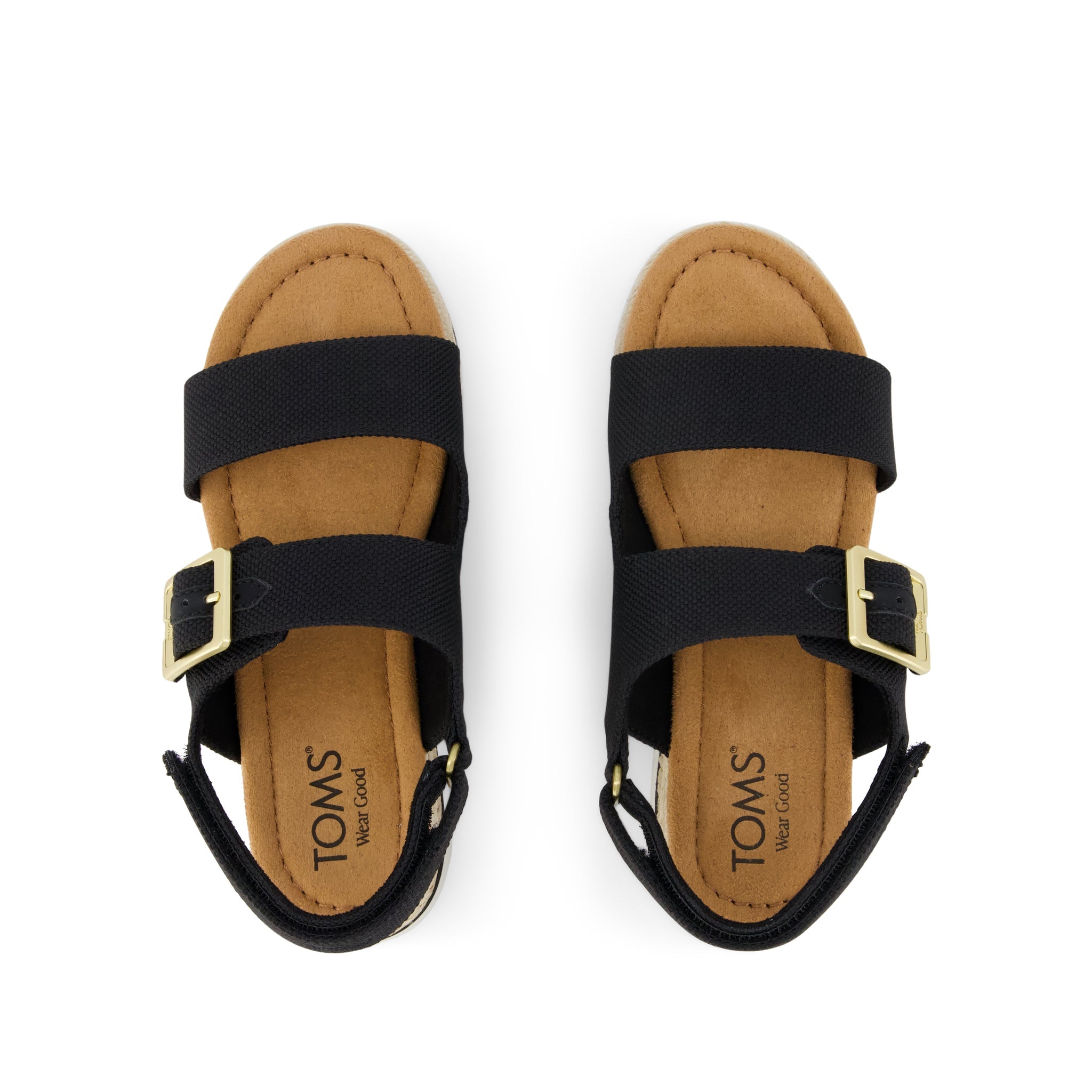 Giana Kids Sandal - Black Canvas Top View