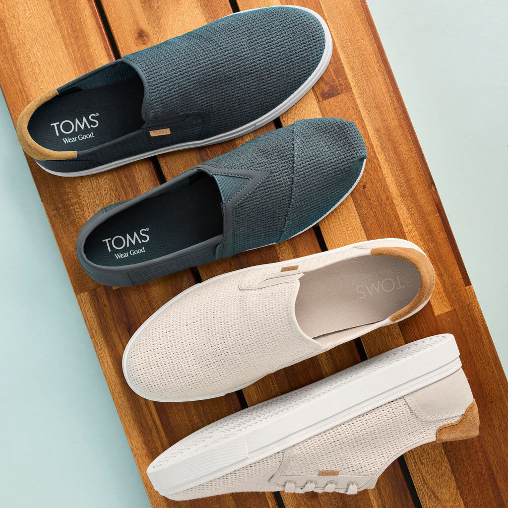 Laydown image of the taupe mesh Baja 2.0 slip on sneaker