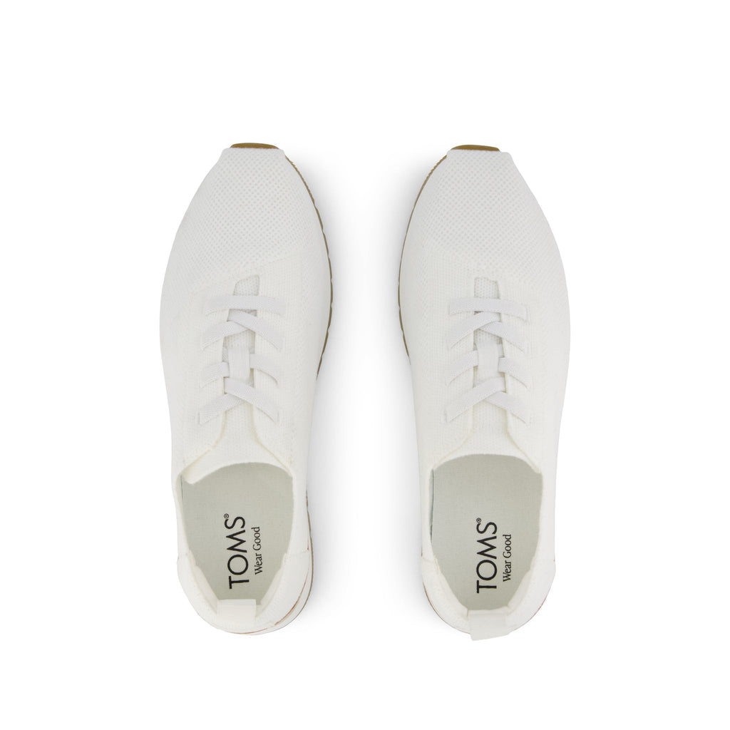 Resident Plus Lace-Up - White Knit Top View