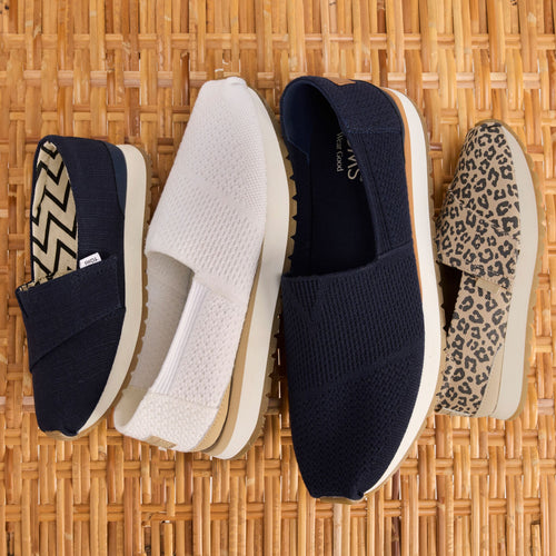 Laydown image of the navy knit Resident Plus