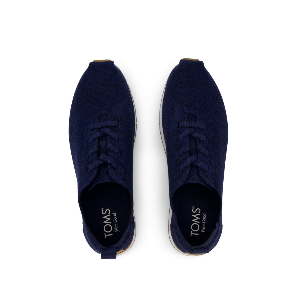 Resident Plus Lace-Up - Navy Knit Top View