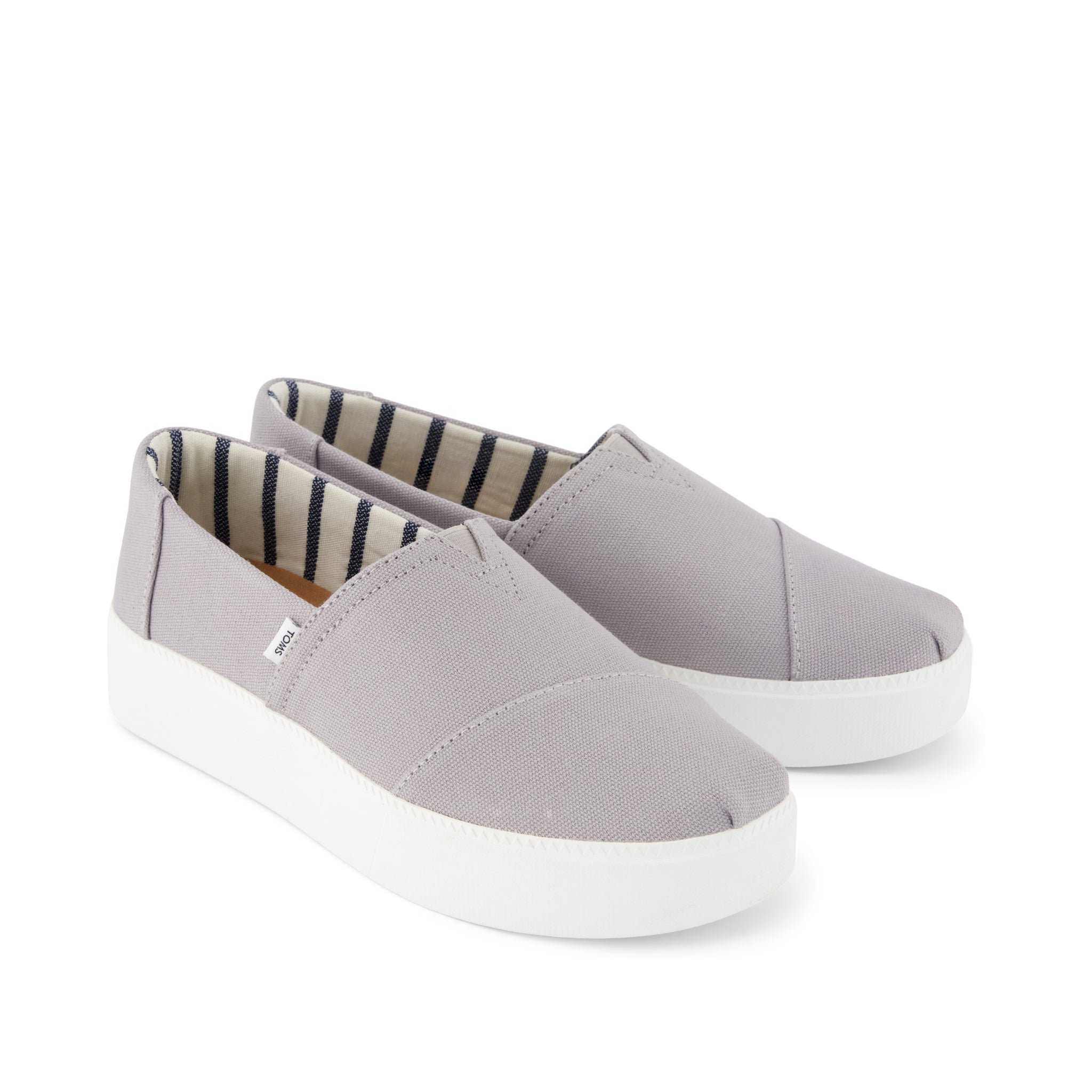 Asher Platform Slip On Sneaker - Grey Canvas Front View