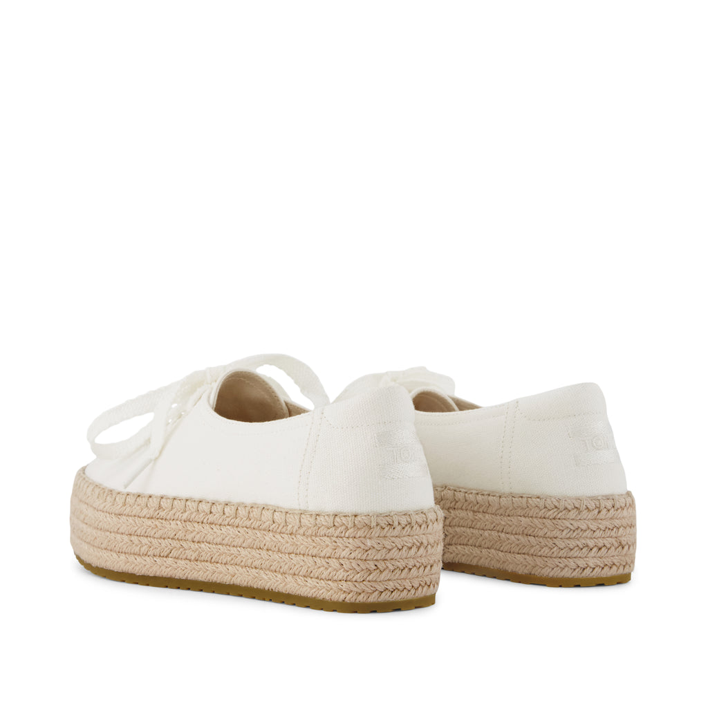 Womens Valencia Lace-Up Platform Espadrille White Canvas