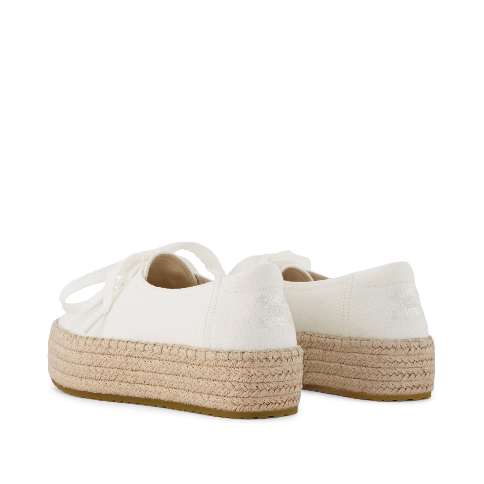 Womens Valencia Lace-Up Platform Espadrille White Canvas