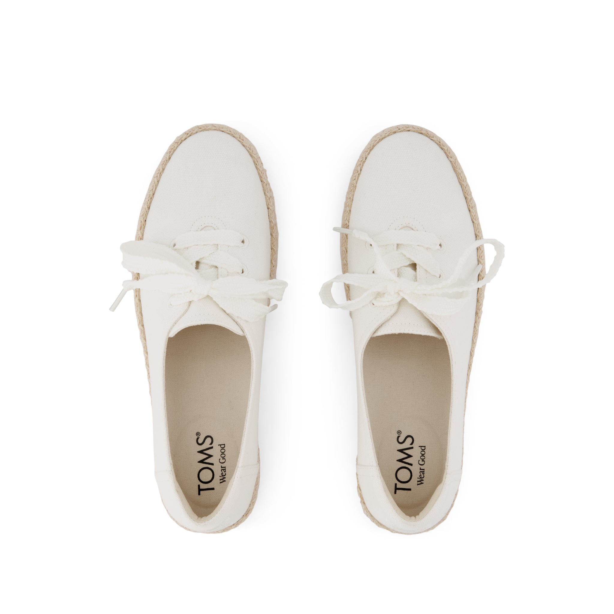 Womens Valencia Lace-Up Platform Espadrille White Canvas