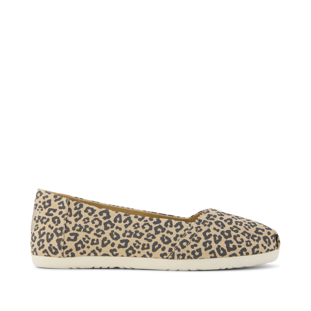 Alpargata Ballet Flat - Natural Leopard Print (Spots) Side View