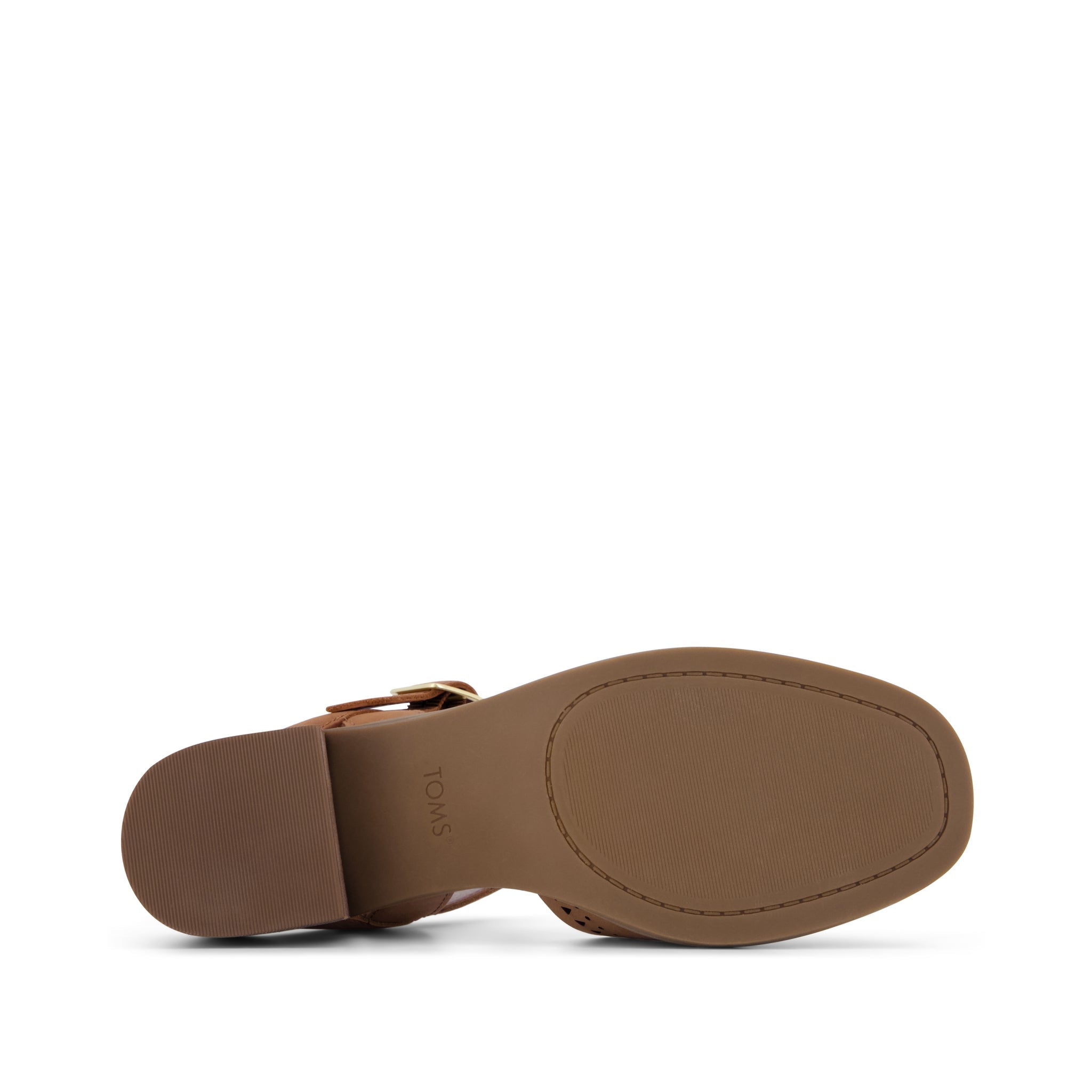 Jaclyn Heel - Brown Perforated Leather Bottom Sole View