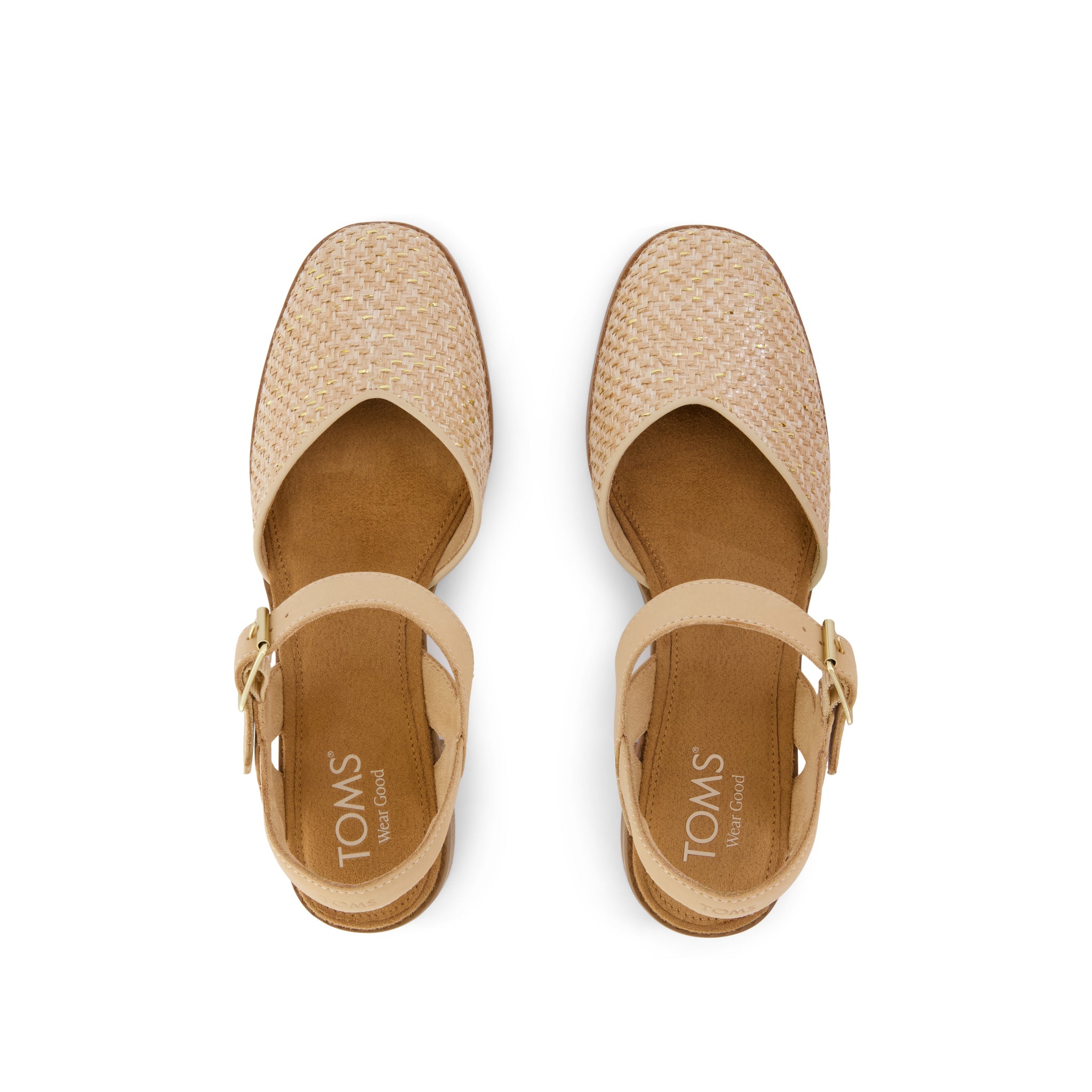 Womens Jaclyn Heel Natural Metallic Raffia – TOMS.com