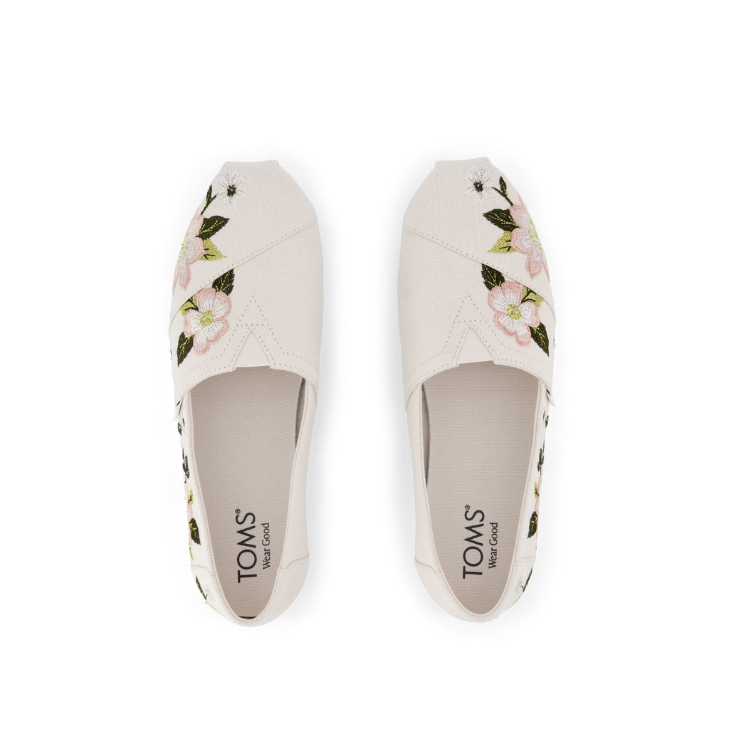 Alpargata Classic - Natural Embroidered Floral

 Top View