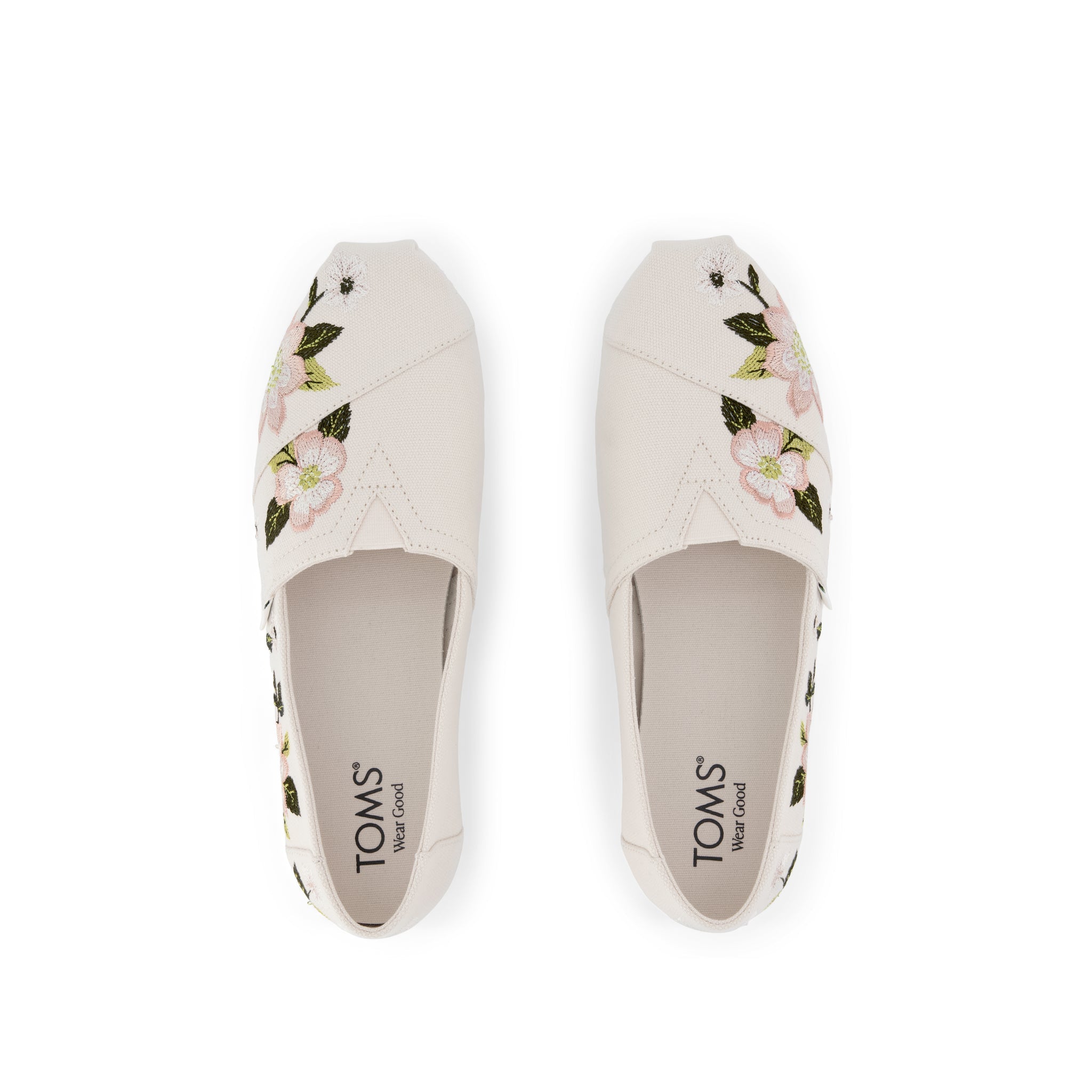 Alpargata Classic - Natural Embroidered Floral

 Top View