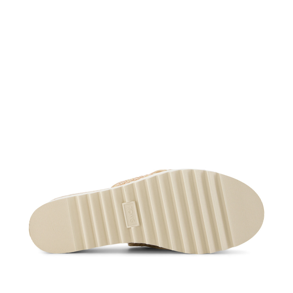 Diana Mule Wedge Sandal - Natural Metallic Raffia Bottom Sole View