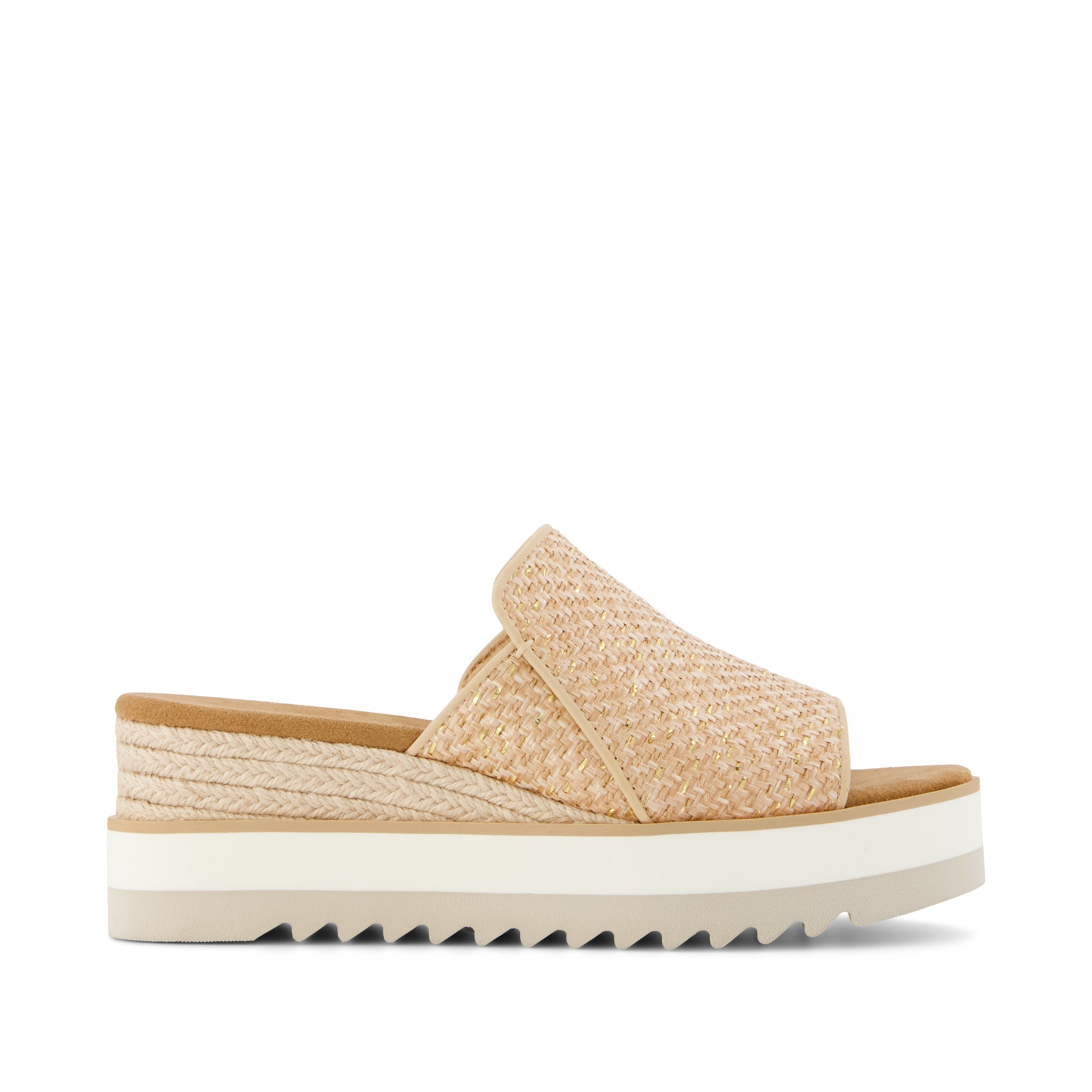 Womens Diana Mule Wedge Sandal Natural Metallic Raffia – TOMS.com