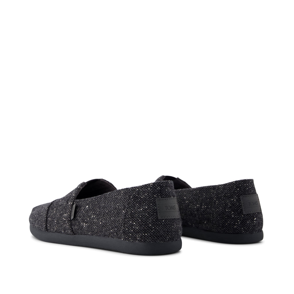 Alpargata Classic - Black Flecked Tweed Back View