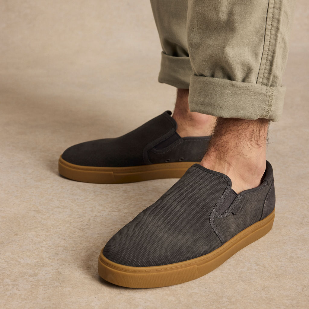 On model image of the forged iron Baja slip on sneaker