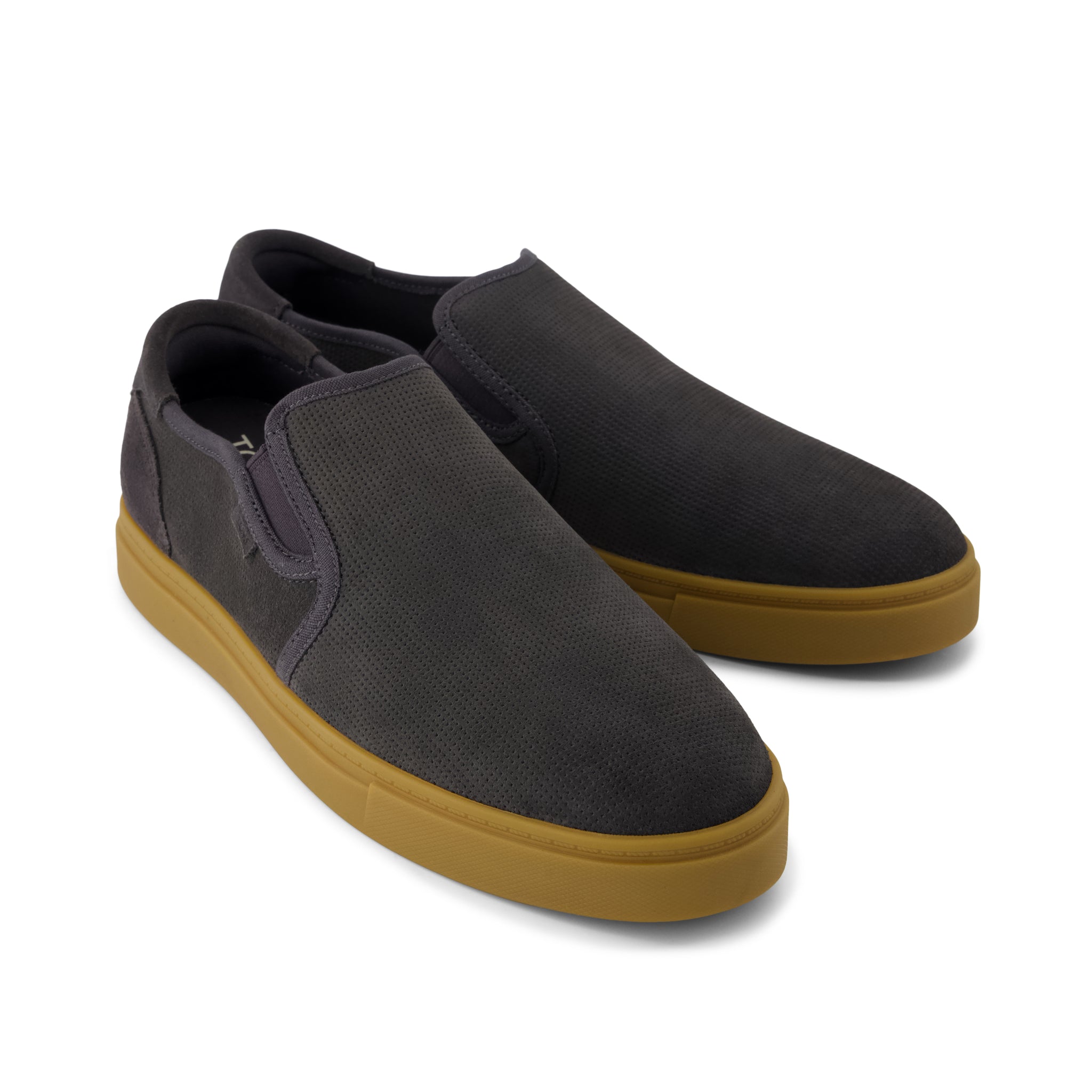 Baja Slip On Sneaker - Forged Iron Suede Front View