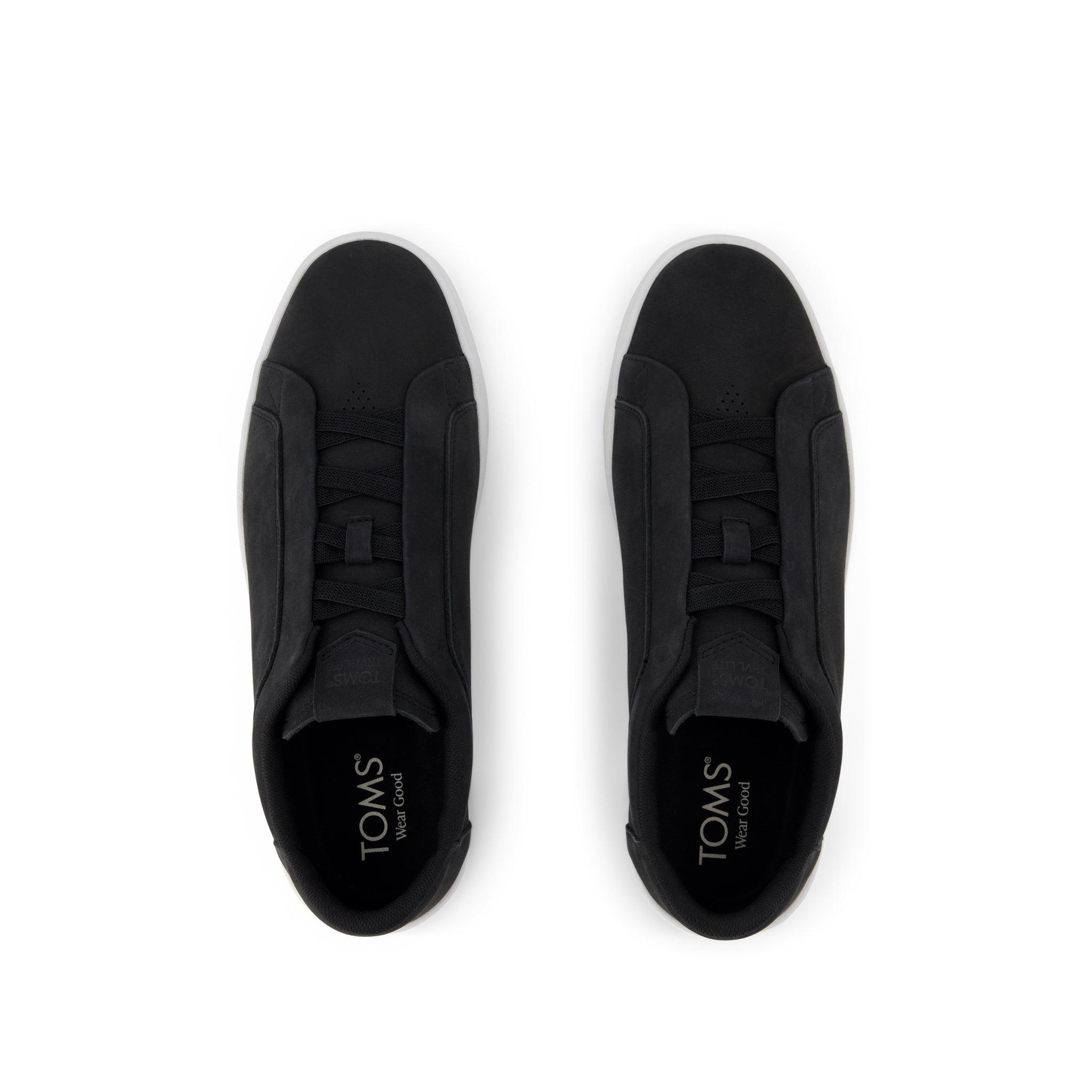 TRVL Lite Miles Lace-Up Sneaker - Water Resistant Black Leather Top View