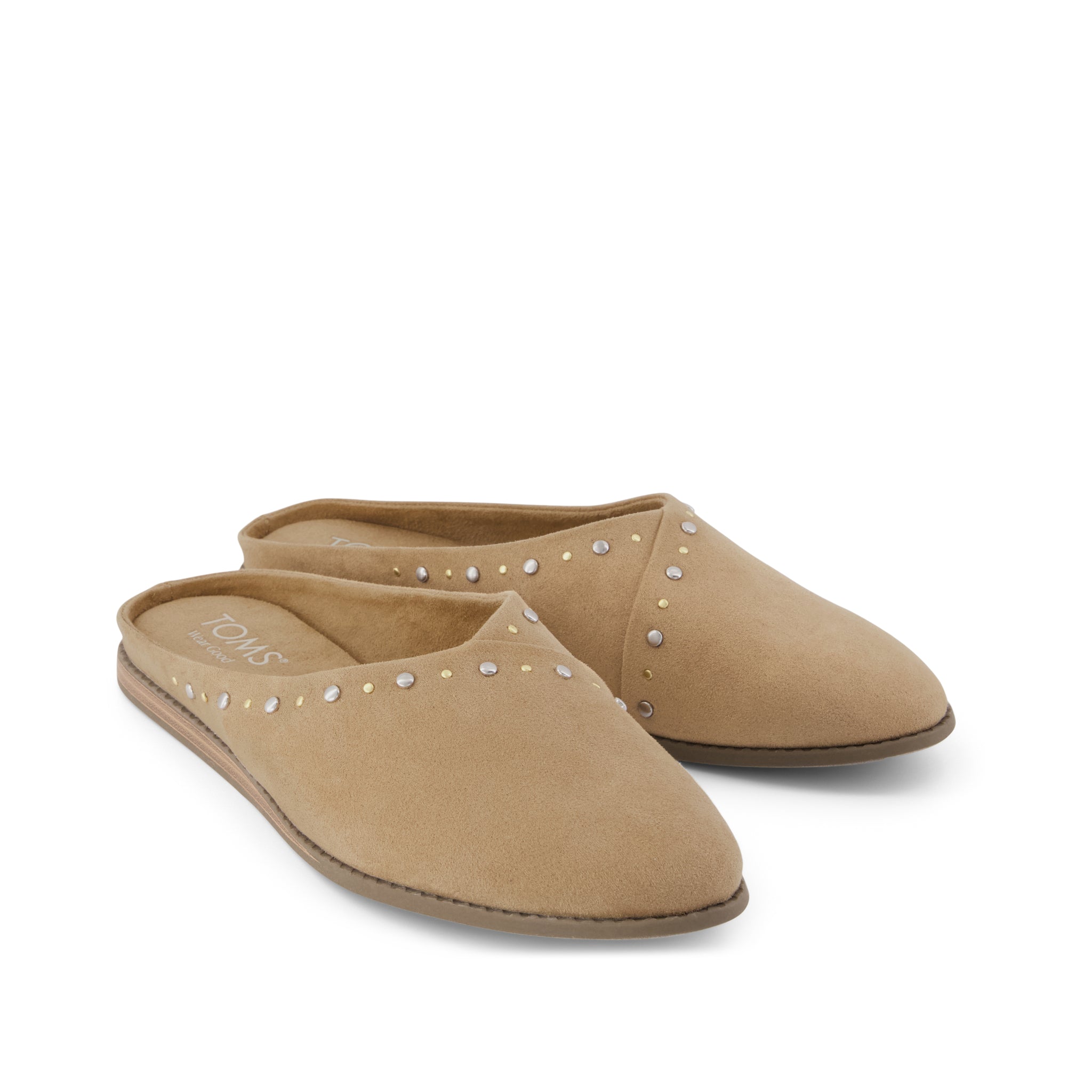 Womens Amelia Mule Taupe Microsuede with Studs – TOMS.com